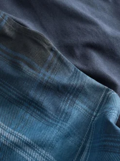 Clearance Next Black/Navy Blue Jersey Check Short Sleeve Pyjamas Set 3 Pack