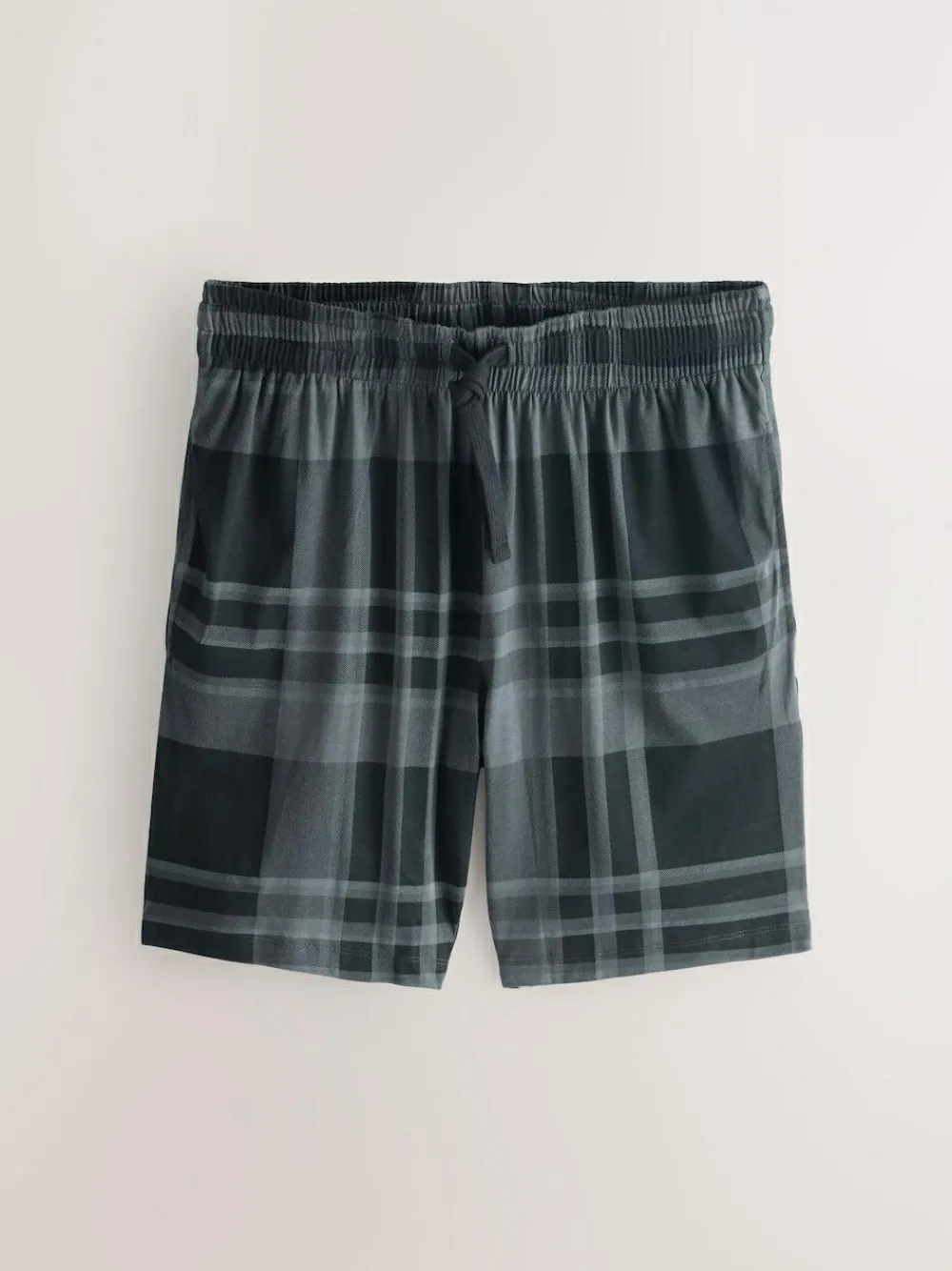 Clearance Next Black/Navy Blue Jersey Check Short Sleeve Pyjamas Set 3 Pack
