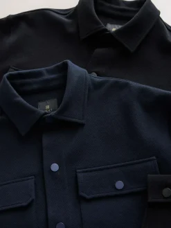 Sale Next Jersey Twill Popper Shackets 2 Pack Black/Navy Blue