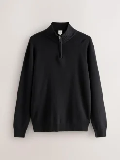 Next N.Premium 100% Cotton Regular Fit Premium Quarter Zip Jumpers 2 Pack^ Nightwear|Knitwear