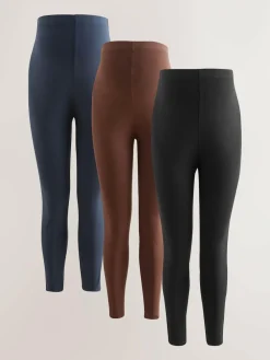 Discount Next Black/Navy Blue/Brown Maternity Leggings 3 Pack