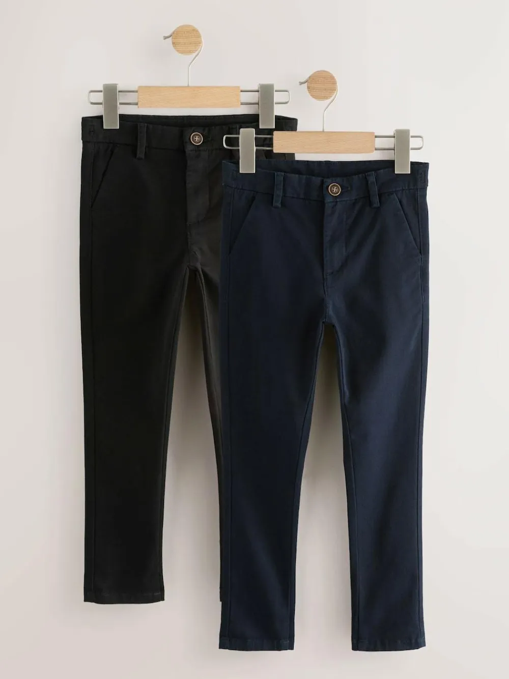 Hot Next Stretch Skinny Chino Trousers 2 Pack (3-17yrs) Black/Navy