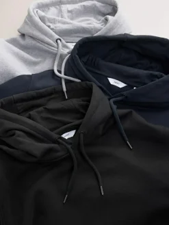 Next Black/Navy/Grey Marl Jersey Hoodies 3 Pack^ Sweatshirts & Hoodies|Sweatshirts & Hoodies