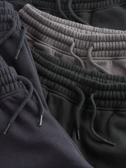 New Next Regular Fit Basic Joggers 5 Pack (3-16yrs) Black/Navy/Grey