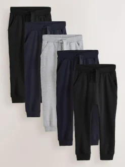 New Next Black/Navy/Grey Skinny Fit Joggers 5 Pack (3mths-7yrs)