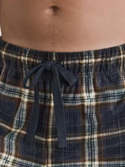 Best Next Black/Neutral Check Motionflex Corded Cosy Cuffed Pyjama Bottoms