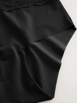 Next Black/Nude High Waist Lace Tummy Control Light Shaping Knickers 2 Pack