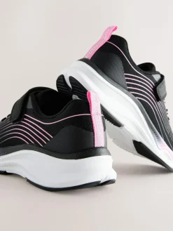 New Next Elastic Lace-Up Trainers Black/Pink