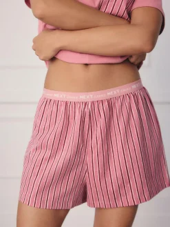 Best Next Short Set Pyjamas 2 Pack Black/Pink Stripe