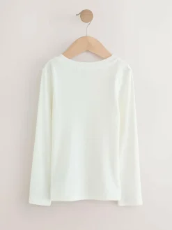 Clearance Next Black/Pink/White Long Sleeve Ribbed Tops 3 Pack (3-16yrs)