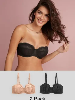 Next DD+ Non Pad Strapless Bras 2 Pack^Women Dd+ Range
