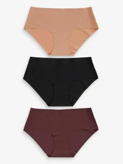 Discount Next Short No VPL Comfort Knickers 3 Pack Black/Praline Nude/Chocolate Nude