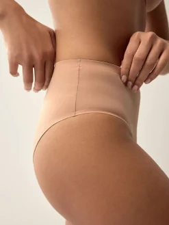 Sale Next High Waist High Leg No VPL Comfort Knickers 3 Pack Black/Praline Nude/Chocolate Nude