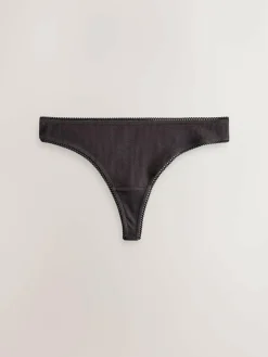 Next Thong Cotton Rib Knickers 3 Pack^Women Panties
