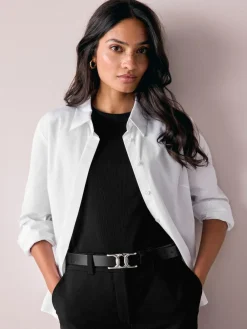 Next Regular Statement Buckle Leather Belt^Women Belts