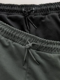 Next Black/Slate Grey Interlock Soft Touch 2 Pack Cuffed Joggers