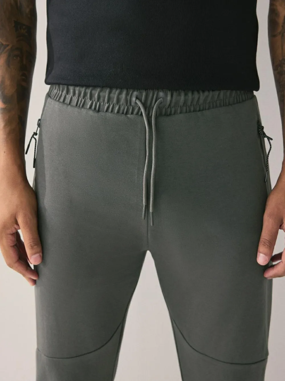 Next Black/Slate Grey Interlock Soft Touch 2 Pack Cuffed Joggers