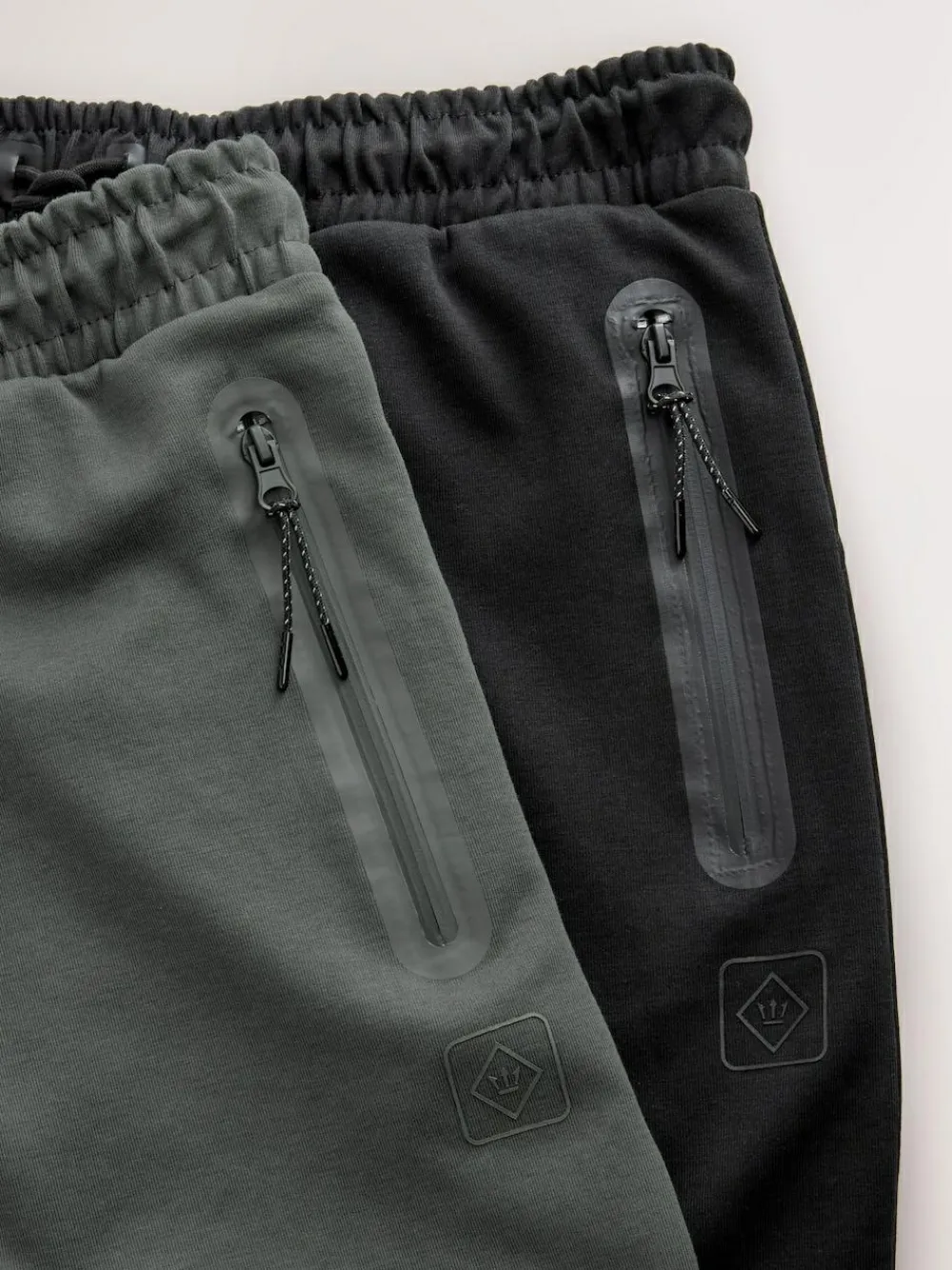 Next Black/Slate Grey Interlock Soft Touch 2 Pack Cuffed Joggers