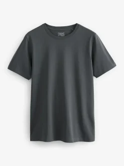 Sale Next Black/Slate/Grey Marl/White/Navy/Blue Regular Fit Essential Cotton T-Shirts 6 Pack