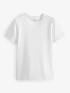 Sale Next Black/Slate/Grey Marl/White/Navy/Blue Regular Fit Essential Cotton T-Shirts 6 Pack