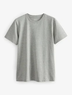 Sale Next Black/Slate/Grey Marl/White/Navy/Blue Regular Fit Essential Cotton T-Shirts 6 Pack