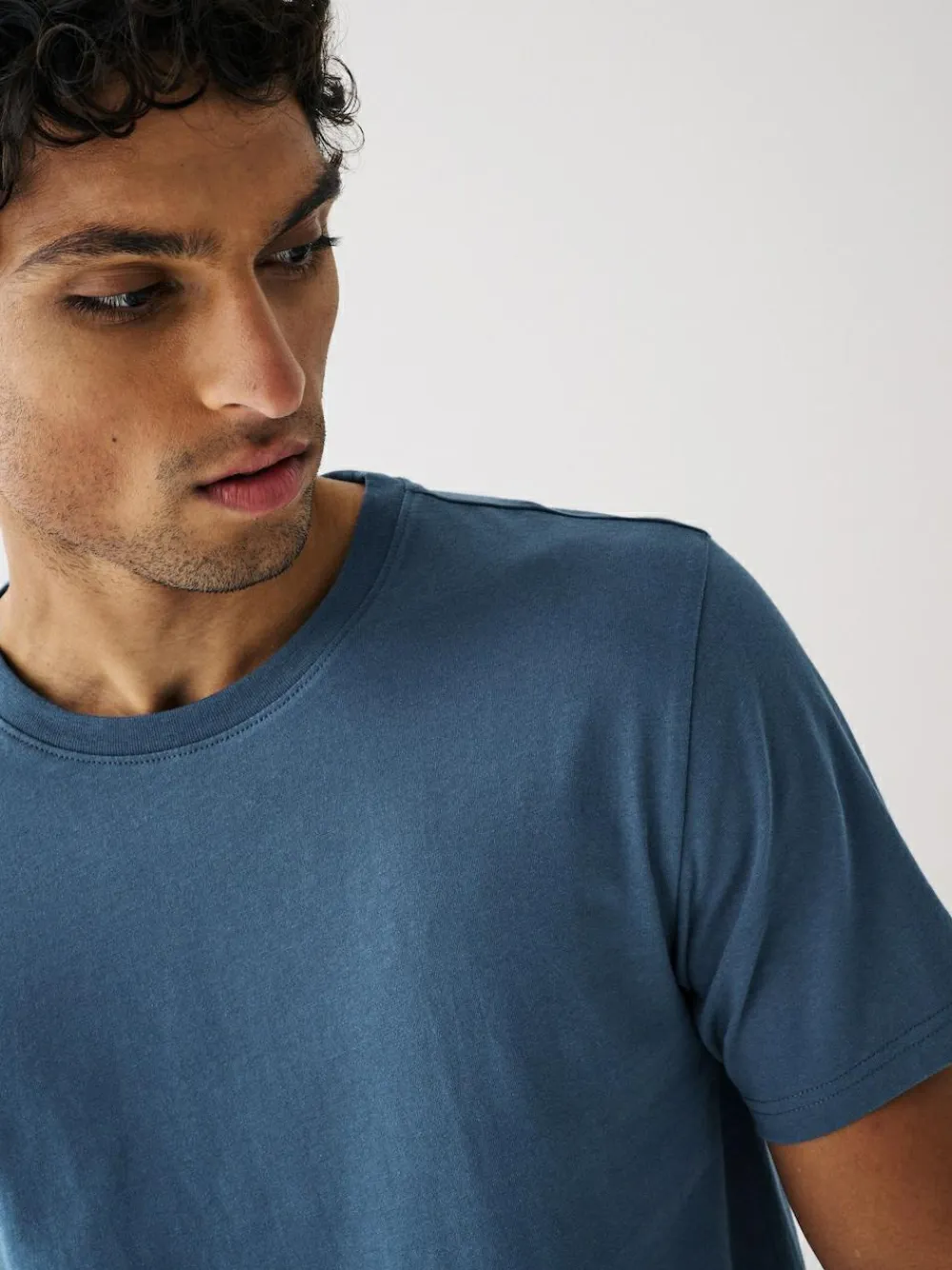 Sale Next Black/Slate/Grey Marl/White/Navy/Blue Regular Fit Essential Cotton T-Shirts 6 Pack