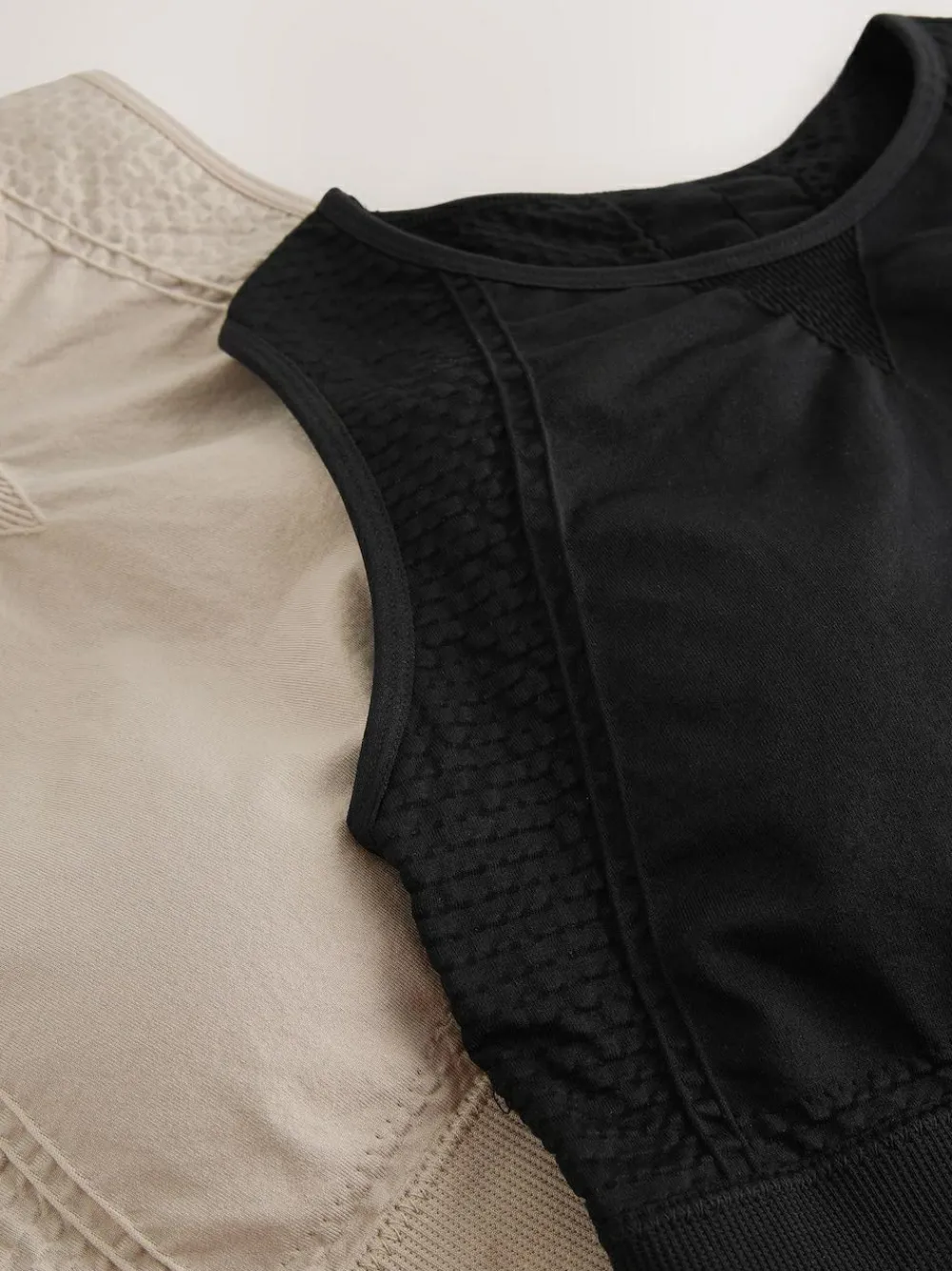 Next Black/Stone Seamless High Neck Medium Impact Sports Bras 2 Pack^Women Bras|All Lingerie