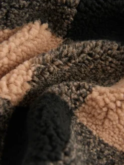 Next Black/Tan Buffalo Borg Fleece Check Shacket (3-16yrs)^BOY Coats & Jackets|Snowsuits & Coats