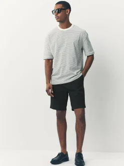 Sale Next Straight Fit Stretch Chino Shorts 4 Pack Black/Vintage Blue/ White/ Mushroom