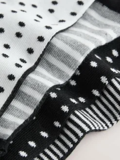 Outlet Next Black/White Spots/Stripe Footbed Ankle Socks 4 Pack Black/WhiteSpots/Stripe