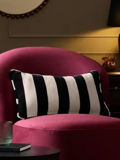 Outlet Next 50 x 30cm Chenille Stripe Cushion Black/White