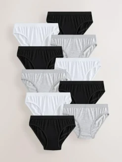 Online Next Bikini Briefs 10 Pack (5-16yrs) Black/White