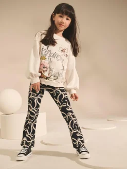 Next Black/White Bow 1 Pack Rib Flare Leggings (3-16yrs)^ Pants & Leggings|Pants & Leggings