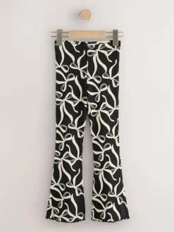 Next Black/White Bow 1 Pack Rib Flare Leggings (3-16yrs)^ Pants & Leggings|Pants & Leggings
