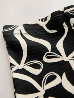 Next Black/White Bow 1 Pack Rib Flare Leggings (3-16yrs)^ Pants & Leggings|Pants & Leggings
