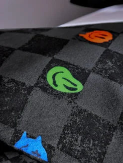 Discount Next Duvet Cover and Pillowcase Set Black/White Checkerboard Happy Face