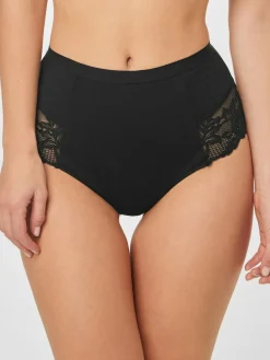 Next Black/White Cotton Tummy Control Shaping Thong Knickers 2 Pack^Women All Lingerie|Shapewear