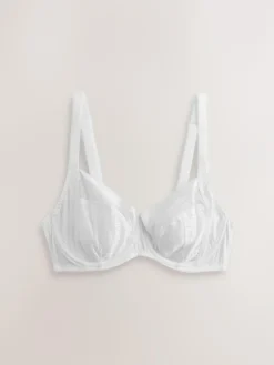 Online Next Black/White DD+ Non Pad Balcony Smoothing Animal Mesh Underwired With Side Support Bras 2 Pack