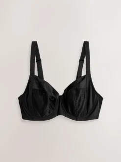 Online Next Black/White DD+ Non Pad Balcony Smoothing Animal Mesh Underwired With Side Support Bras 2 Pack