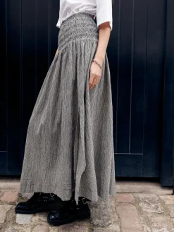 Next Drop Waist Gingham Maxi Skirt Black/White