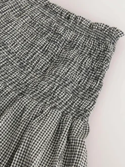 Next Drop Waist Gingham Maxi Skirt Black/White