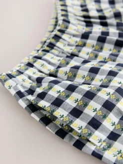 Online Next Black/White Floral Gingham Trousers (3mths-7yrs)
