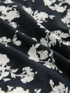 Next Black/White Floral Print Midi Cotton Logo Knickers 4 Pack^Women All Lingerie|Panties