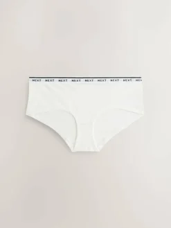 Next Short Cotton Logo Knickers 4 Pack Black/White Floral Print
