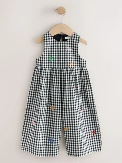 Outlet Next Sleeveless Playsuit (3mths-7yrs) Black/White Gingham