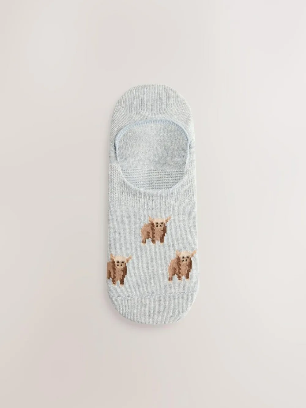 Next Black/White Hamish The Highland Cow Stripe Invisible Trainer Socks 4 Pack