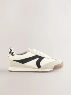 Best Next Lace Up Trainers Black/White