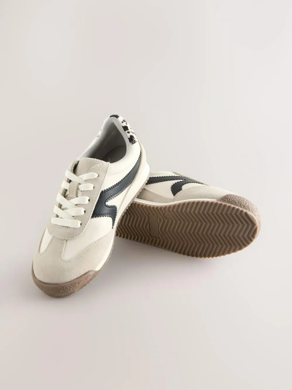 Best Next Lace Up Trainers Black/White