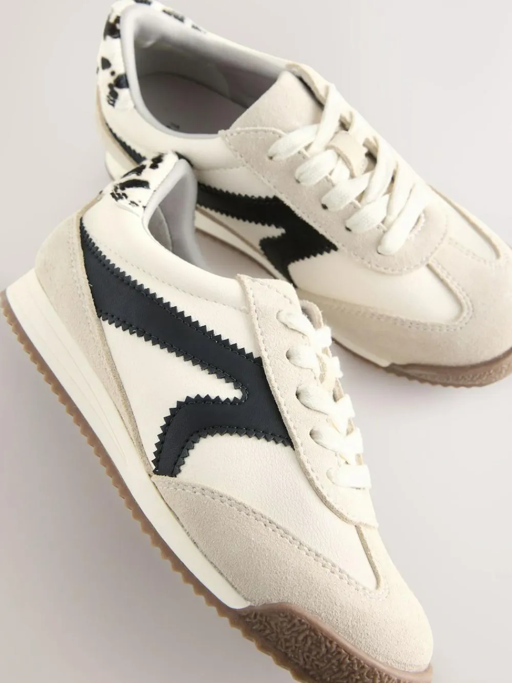 Best Next Lace Up Trainers Black/White