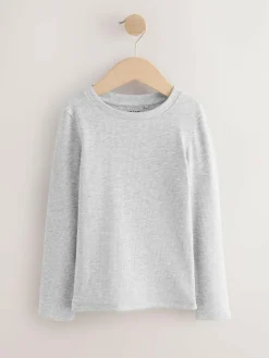 Next Black/White Long Sleeve Ribbed Tops 3 Pack (3-16yrs)^ Nightwear|T-Shirts